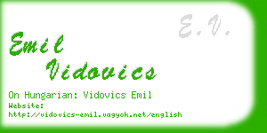 emil vidovics business card